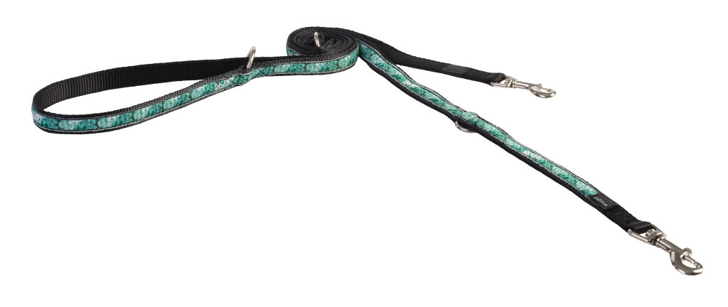 Kisállat webáruház - Rogz FANCY DRESS Multi-póráz L 1,8 m Türkíz mintás termékek