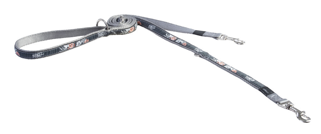 Kisállat webáruház - Rogz FANCY DRESS Multi-póráz M 1,8 m Korall virágmintás termékek