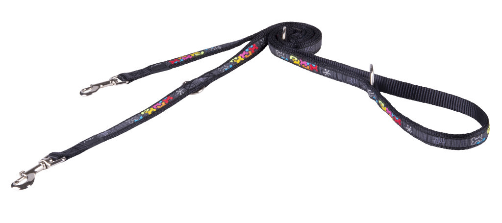 Kisállat webáruház - Rogz FANCY DRESS Multi-póráz XL 1,8 m Színes csontmintás termékek