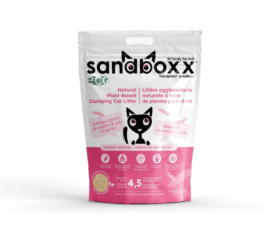 Kisállat webáruház - Sandboxx ECO ultra premium növényi alapú macskaalom KÓKUSZOS 3,65 kg termékek