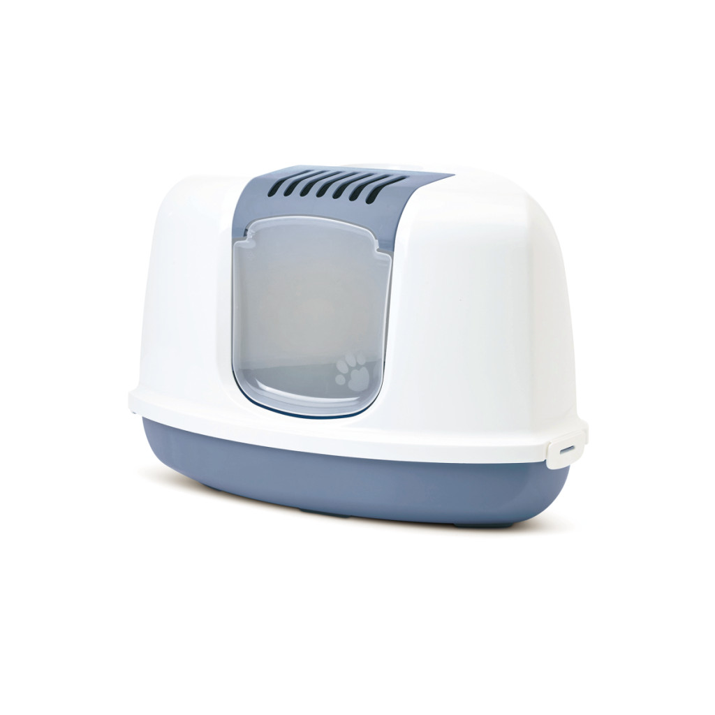 Kisállat webáruház - Savic Nestor | Corner, sarok macska WC, kék-fehér 58,5x45,5x40cm termékek
