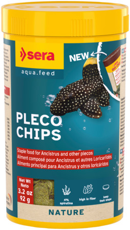 Kisállat webáruház - Sera Pleco Chips Nature | Süllyedő eledel algázó harcsák számára – 250 ml / 92 g termékek