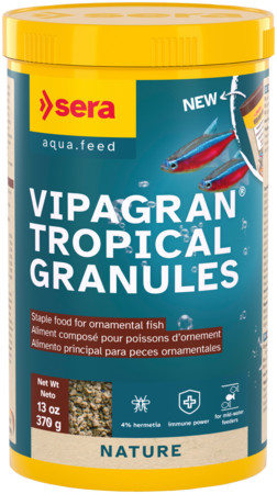 Kisállat webáruház - Sera Vipagran Nature | Lassan süllyedő granulált alapeleség díszhalak számára – 1000 ml / 370 g termékek