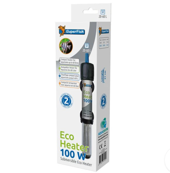 Kisállat webáruház - SuperFish | ECO HEATER | Melegítő, akváriumokhoz - 100 W 20-60 L (21 cm) termékek