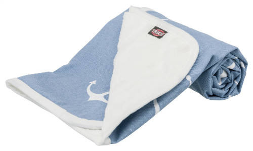 Kisállat webáruház - Trixie Anchor Blanket | Mintás takaró (világoskék) kutyák részére - 150x100 cm termékek