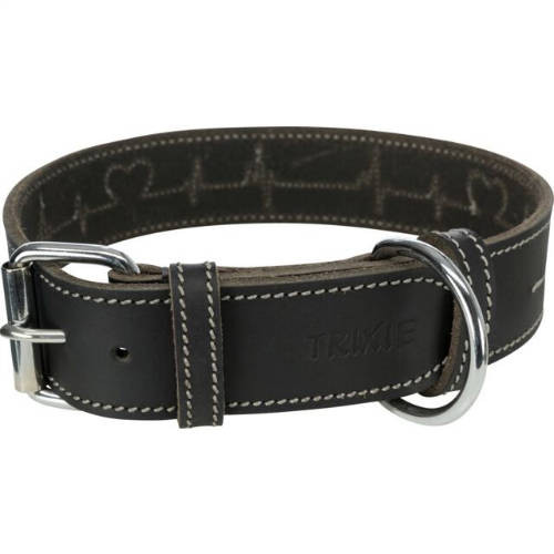 Kisállat webáruház - Trixie Greased Leather Collar | Bőr nyakörv - 30mm/34-40cm termékek