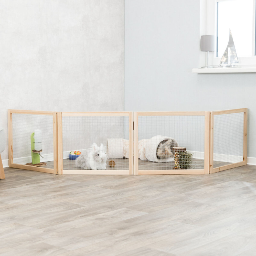 Kisállat webáruház - Trixie Indoor run - beltéri kifutó (fa,fém) törpenyulak részére (60x30cm/ 4 elem) termékek