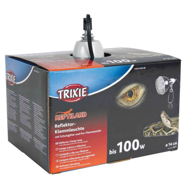 Kisállat webáruház - Trixie Reflector Clamp Lamp with safety guard | Biztonsági lámpabúra - 100 W termékek