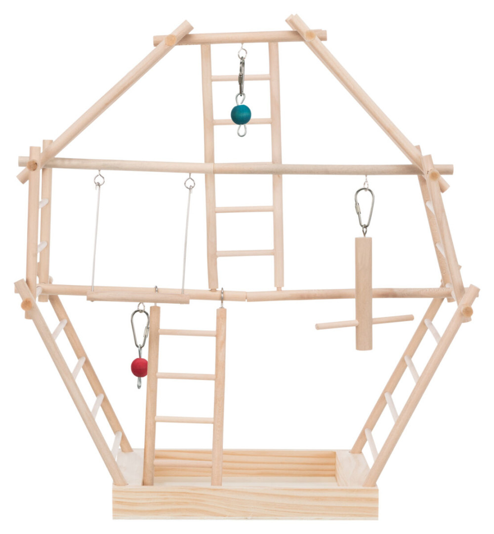 Kisállat webáruház - Trixie Wooden Ladder Playground | Játszótér létrával (fa) díszmadarak részére - 44x44x16 cm termékek