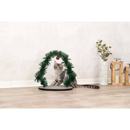 Kisállat webáruház - Trixie Xmas Massage & Fur Care Arch – masszázs- és szőrápoló ív macskáknak (44 × 42 cm), karácsonyi kollekció termékek