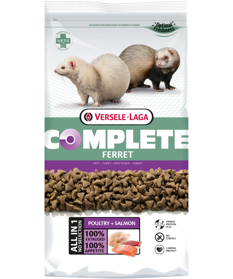 Kisállat webáruház - Versele-Laga Complete Ferret | Teljesértékű extrudált eleség vadászgörények részére - 2,5 kg termékek