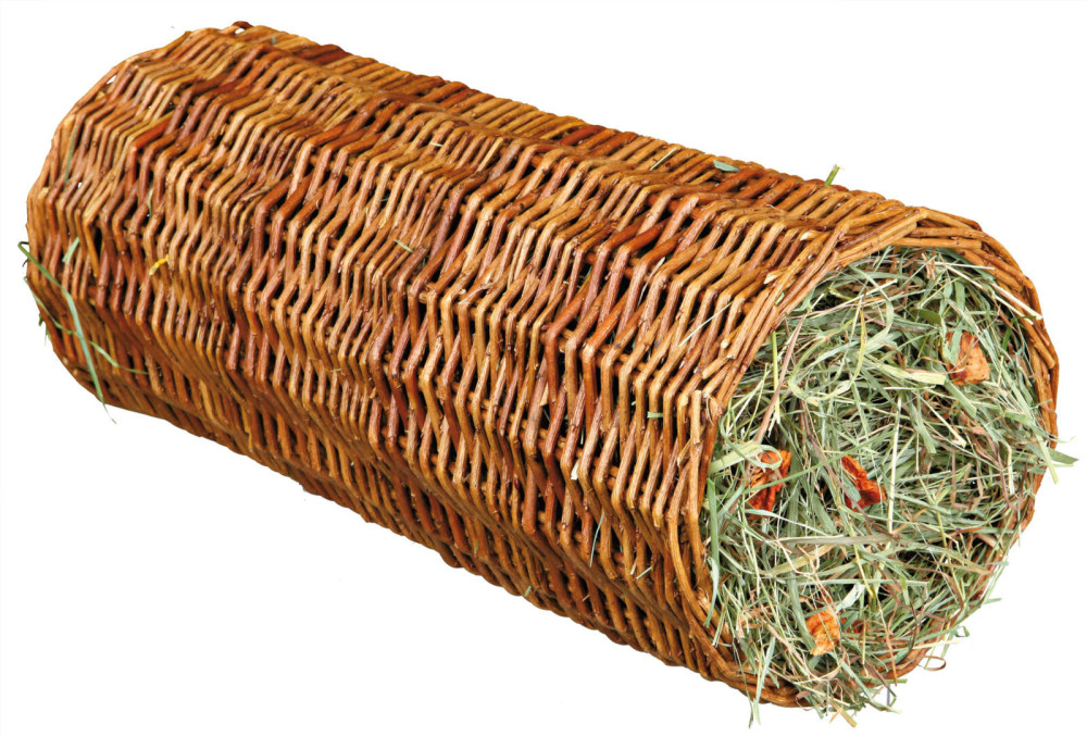 Kisállat webáruház - Wicker Tunnel with Hay | Bújócső (vesszőből font) szénával rágcsálók részére - 15x30 cm termékek