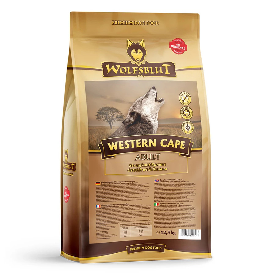 Kisállat webáruház - Wolfsblut Western Cape Adult Strucc Banánnal száraz kutyatáp 12,5 kg termékek