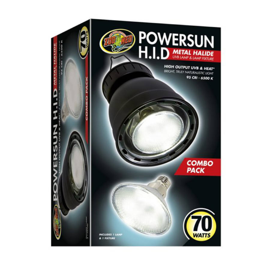 Kisállat webáruház - Zoomed Powersun HID 70W ComboPack (LF-96E) | Komplett lámpabúra + izzó szett hüllőknek termékek