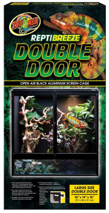 Kisállat webáruház - Zoomed ReptiBreeze Double Door | Fémhálós terrárium hüllők számára – 91×46×91 cm termékek