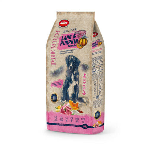 Kisállat webáruház - alicePROFESSIONAL | Balance | Felnőtt kutyáknak | Száraztáp | Bárány és tök - 17 kg termékek